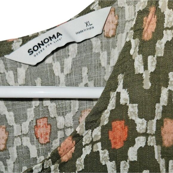 SONOMA GREEN AZTEC GEOMETRIC TANK TOP SIZE XL - Picture 4 of 4